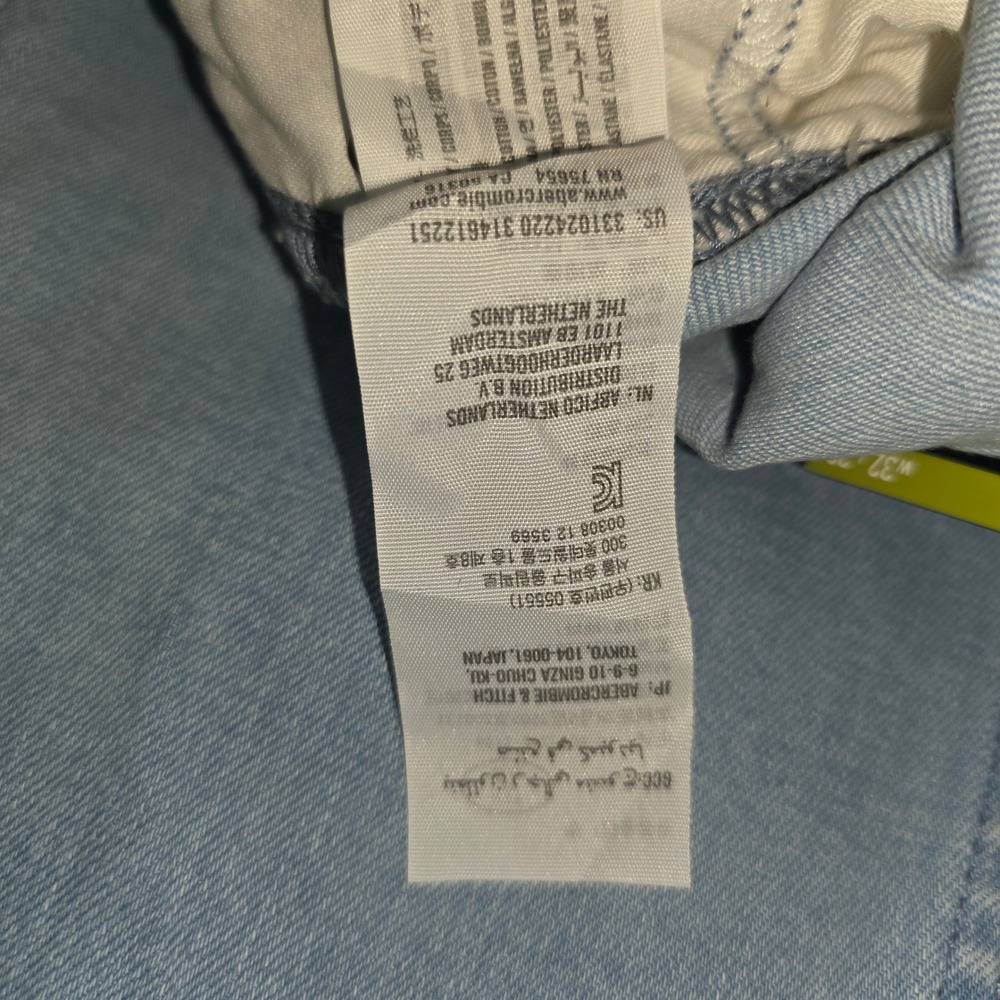 Hollister Mens Slim Straight Advanced Stretch Distressed Light Wash Jeans 32x32 - Picture 7 of 12